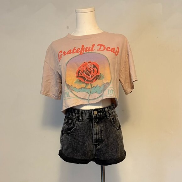 Grateful Dead Pink Womens Sz S/M (Tour 1976)Cropped Vintage Look Tee - Picture 4 of 7
